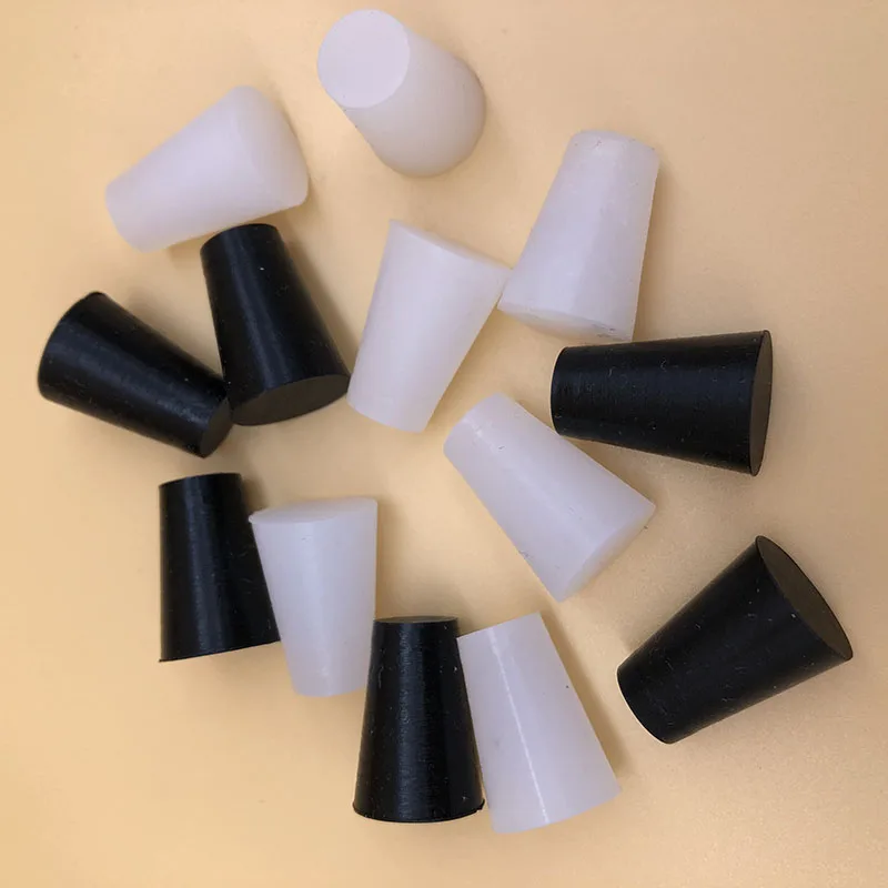 Taper High Temp Silicone Plugs Conical Black/White Rubber Hole Stopper Test tube/Bottle Stoppers Seal Gasket Caps