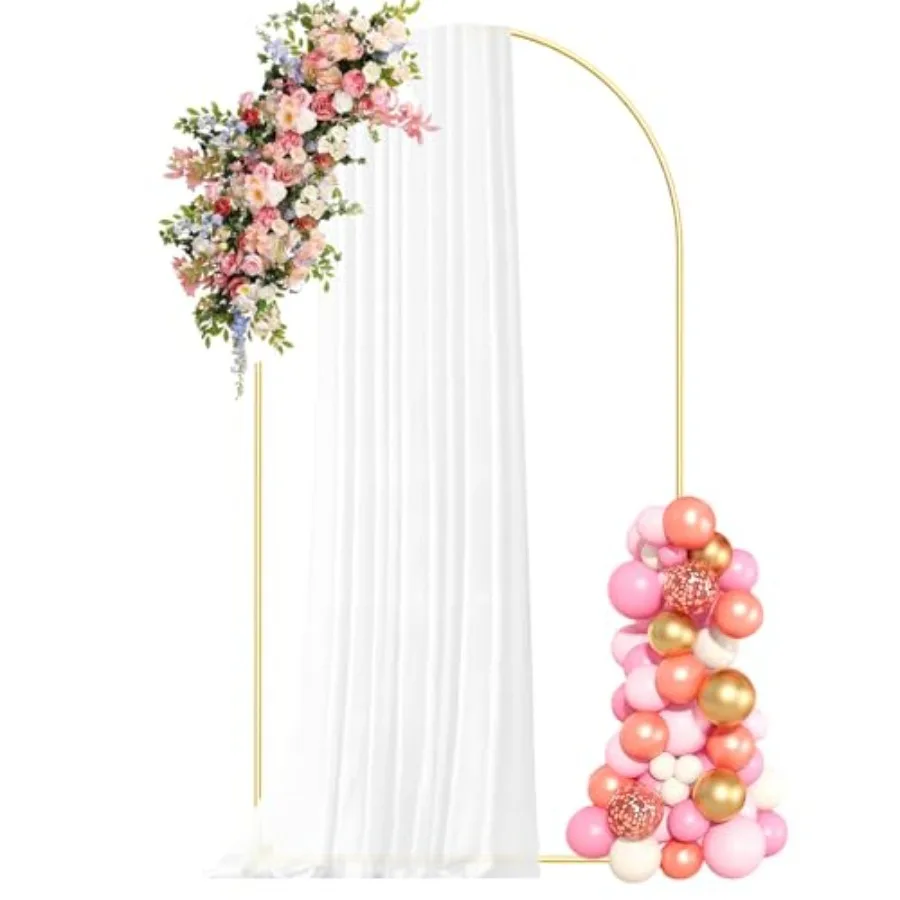 

7.2FT Metal Arch Backdrop Stand Gold Arched Backdrop Frame for Wedding Party Ceremony Birthday Bridal Baby Shower Garden Floral