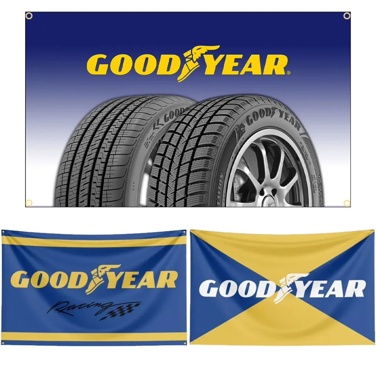 FLAGDOM 90x150CM Good Year Tires Flag Polyester Digital Printed Racing Car Raceway Banner Flag Decoration Banner Flag Banner