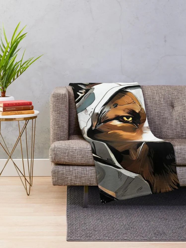 Anthropomorphism Jack Russel Terrier futuristic Throw Blanket Hair Shaggy blankets ands Blankets