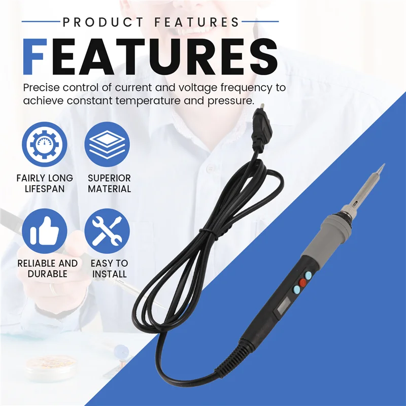 

90W Soldering Iron Station LCD Digital Electric Solder Iron Fast Heat Welding Station For Electronic Repair EU Plug-A80Z