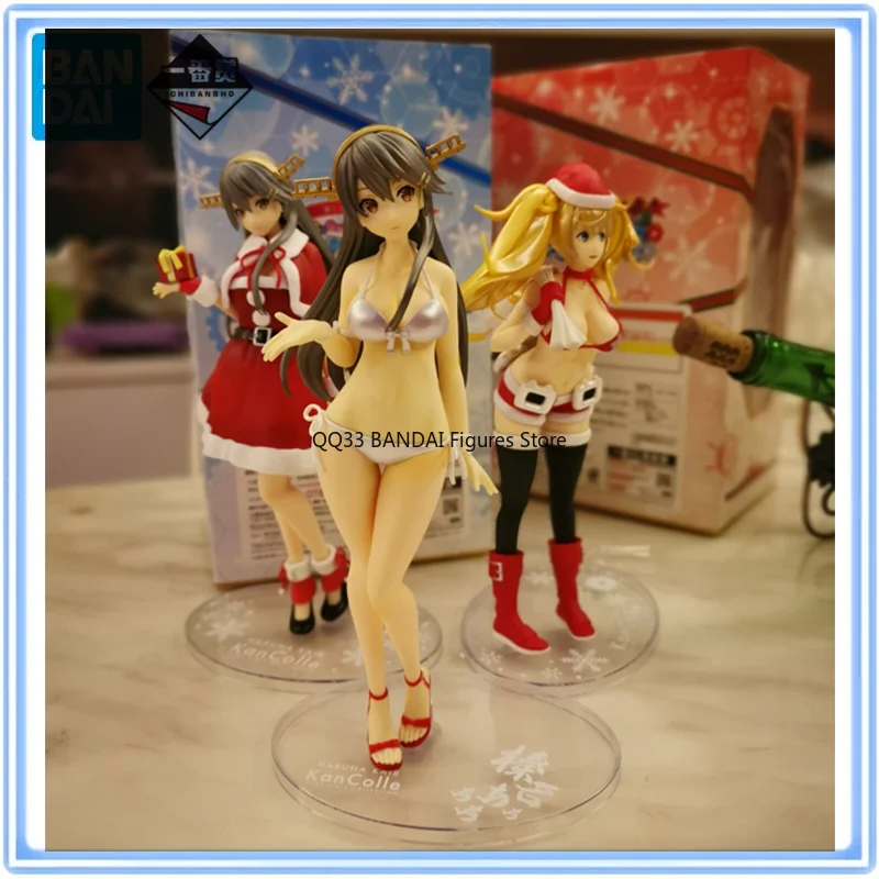 

Original Ichiban Kuji Kantai Collection Haruna&Gambier Bay Christmas Outfit Action Figure Model Desktop Decoration Gift