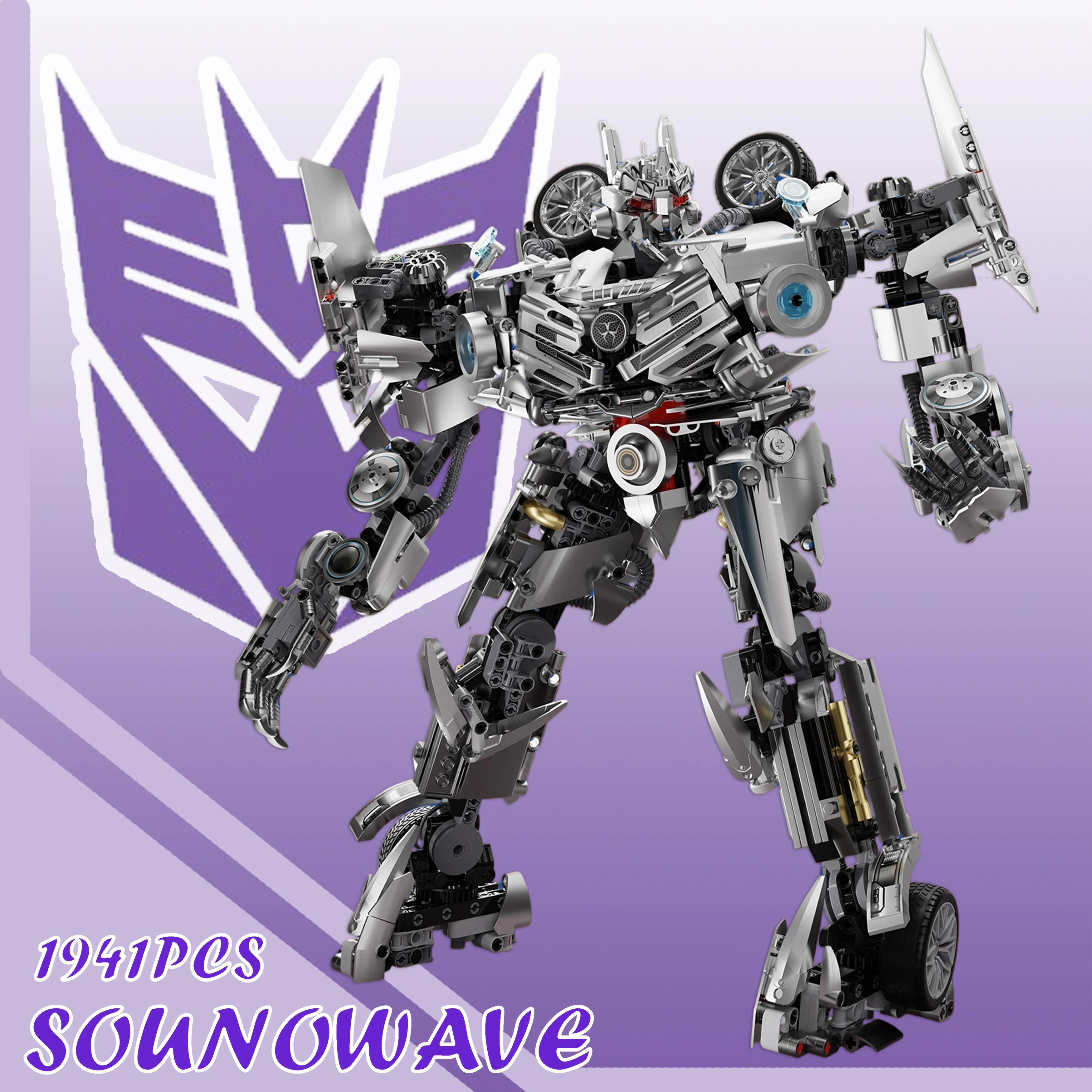 

1941 шт., Soundwave Decepticon, офицер интеллекта, экшн-фигурка, строительные блоки, модель злодея из фильма, игрушка, отличный подарок для себя