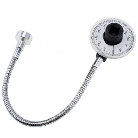 1/2 인치 드라이브 토크 각도 게이지, 유연한 암 포함, 자동차 계량기 차고 도구, 360 °