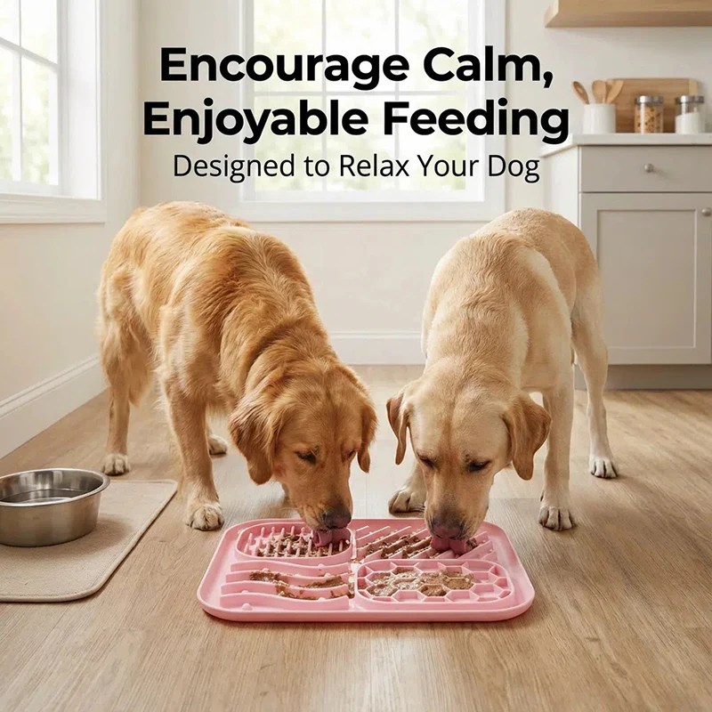 Dog slow food bowl pet slow food bowl with suction cup anti choking plate anti slip and anti knock dog licking mat feeding