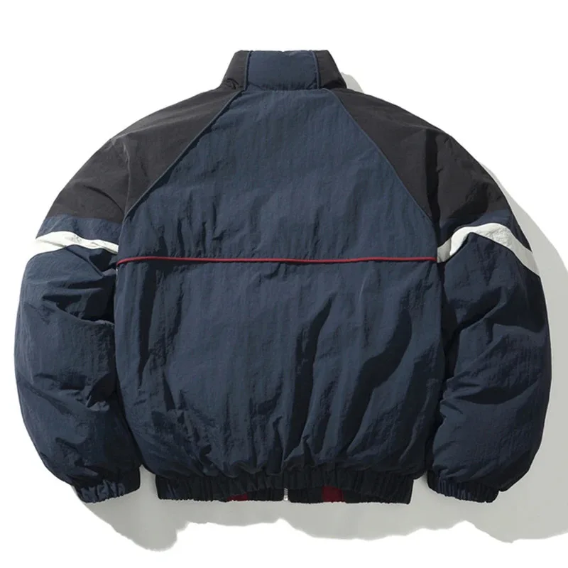 Men Winter Jackets Thicken Warm Parkas Coats Patchwork Vintage Oversized Padded Jackets Streetwear Harajuku Hip Hop Jackets