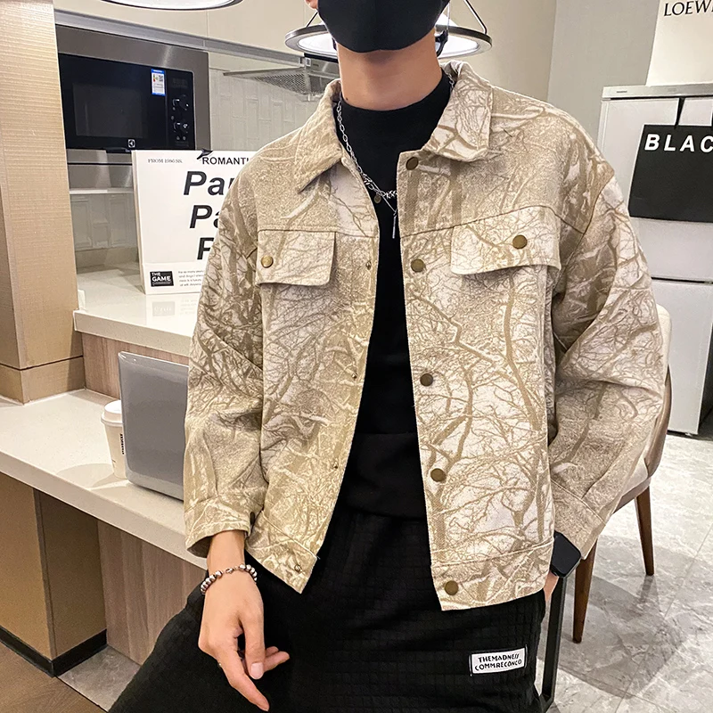 2022 Herbst Jeans jacke Männer casua soziale Streetwear Outwear Mode lose Streetwear soziale Wind jacke Mantel Männer Kleidung