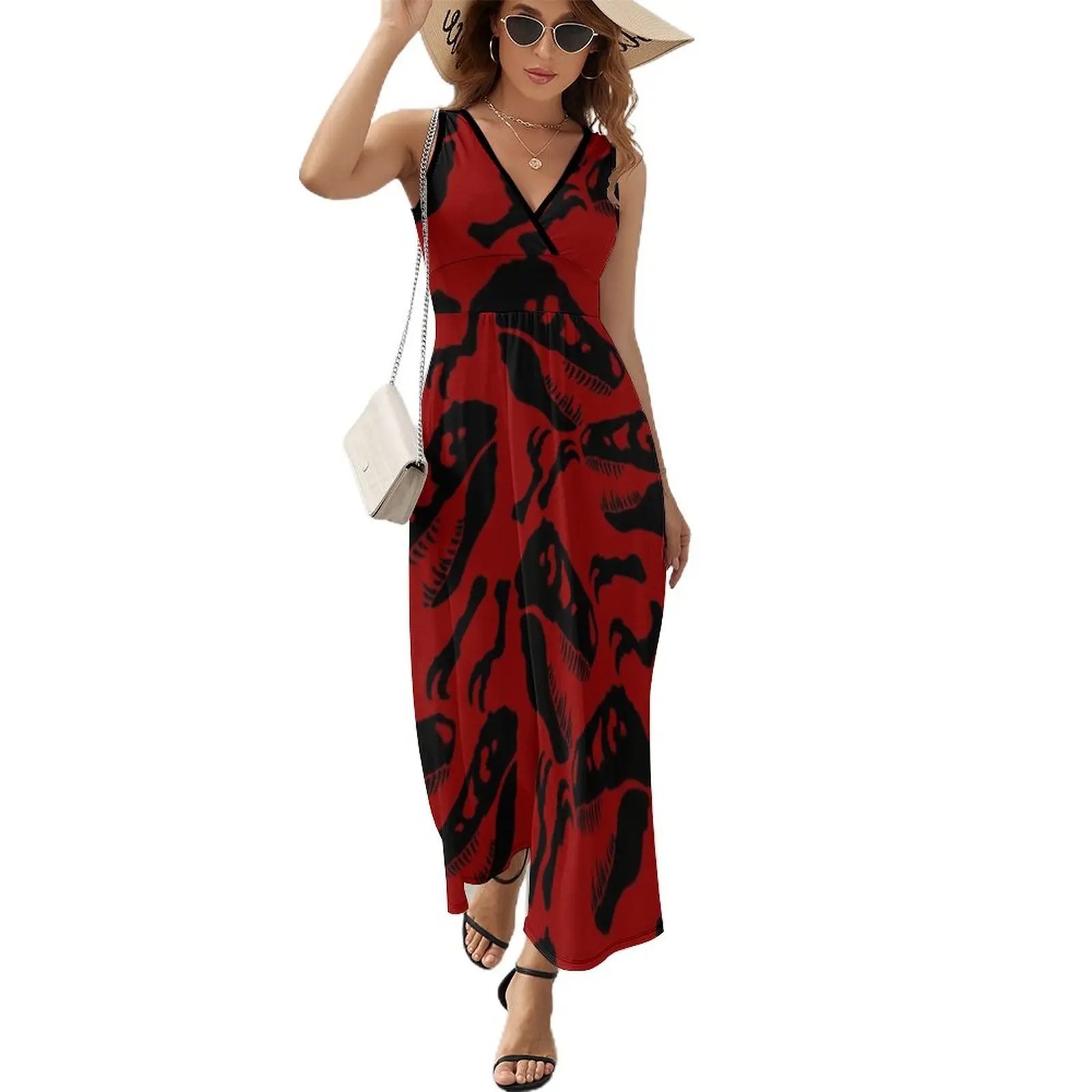 

Black Skull Pattern Sleeveless Dress women long dresses Women dresses summer women's summer dresses 2023 Women's dresses