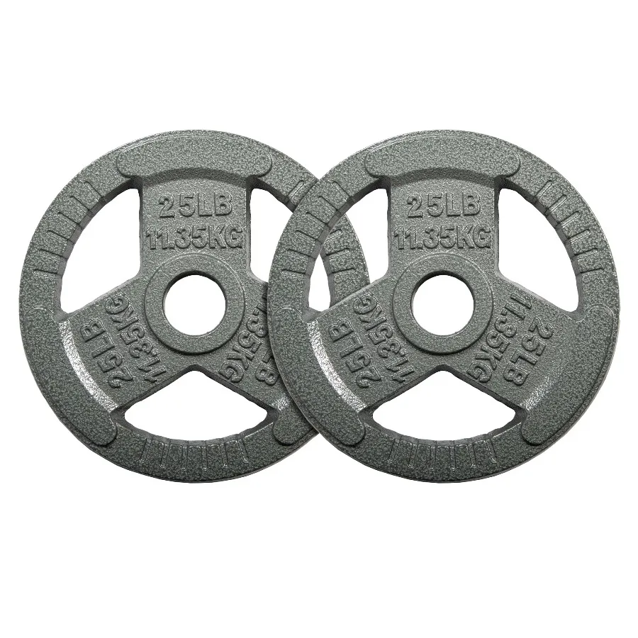 Signature Fitness Cast Iron Weight Plates for Strength Training, Fits 2-Inch Barbell, Multiple Size Options