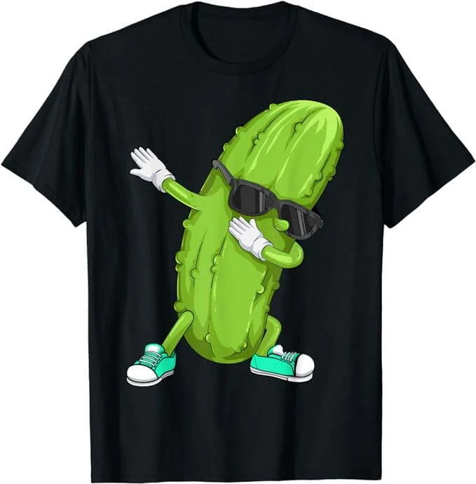 Funny Dabbing Pickle Gift | Cute Dancing Cucumber Men Women T-Shirt