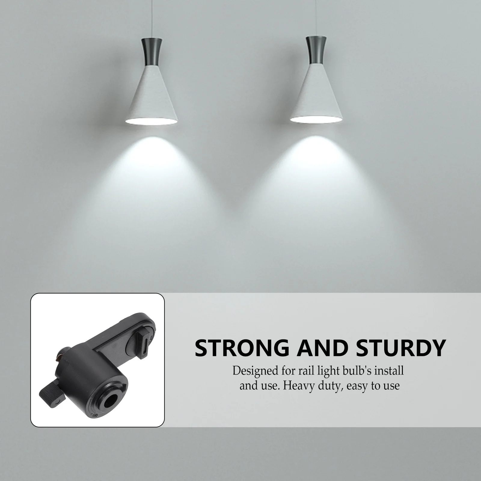 Pc Material Track Light Adapter Heavy Duty Rail Connector with 2 Conduct Wires Perfect Fit for Bulb Use Reliable Electrical