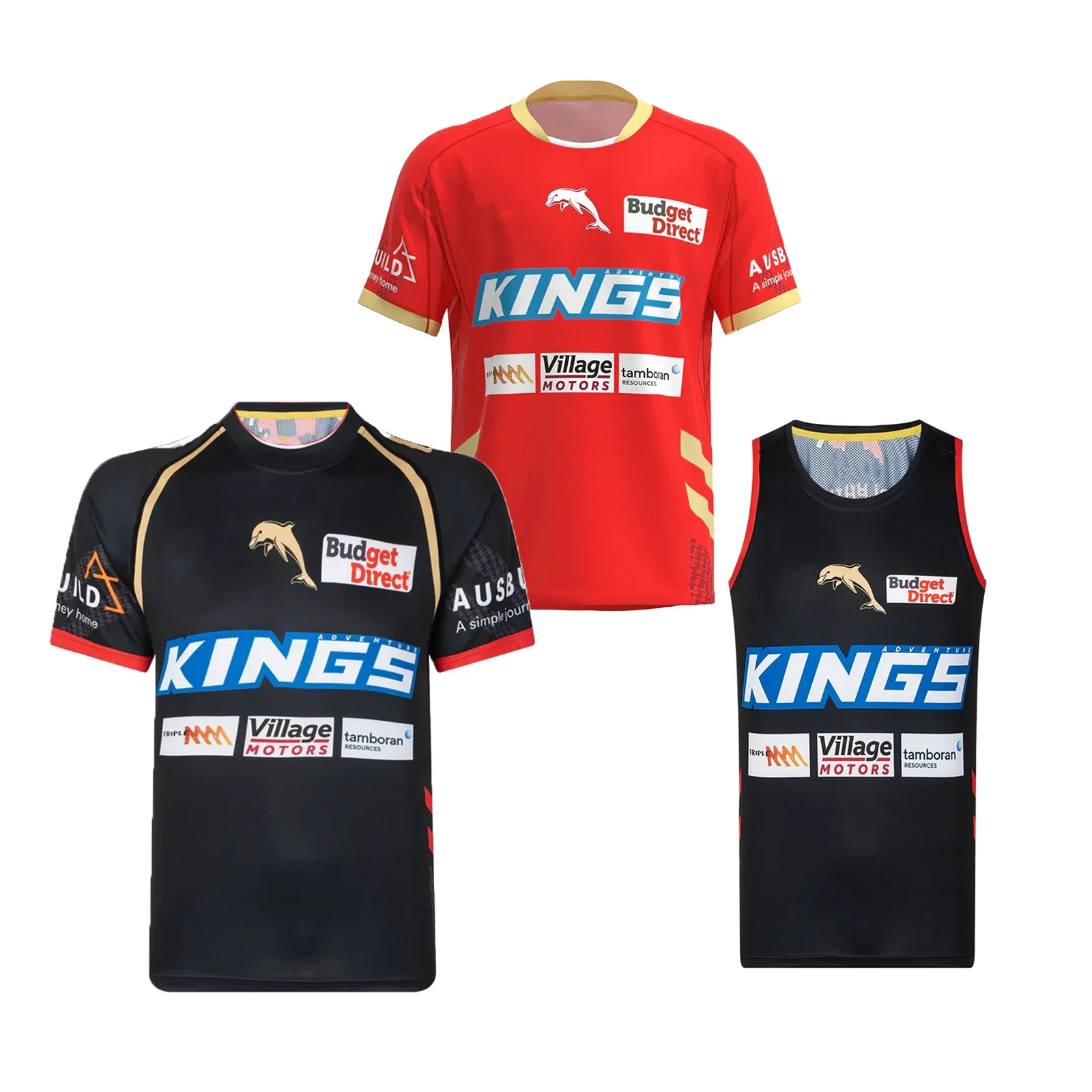 

2023 Dolphins Training Black/Red/Vest Rugby Jerseys