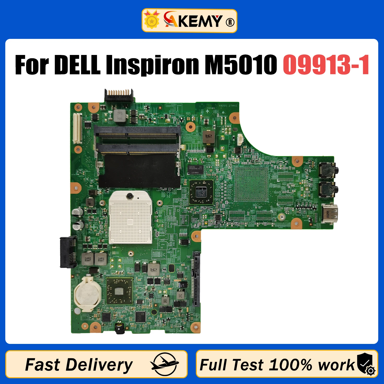 AKEMY For DELL Inspiron M5010 Laptop Motherboard CN-0YP9NP 09913-1 DDR3 Notebook Mainboard