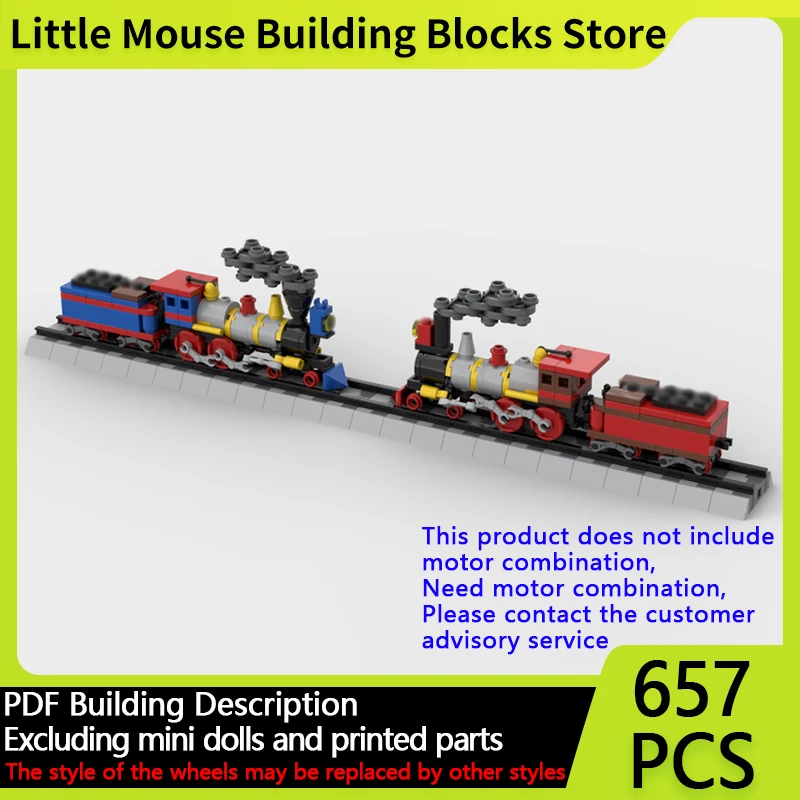 

City Car Model MOC Building Bricks 4-4-0 Steam Engine Locomotive Modular Technology Gifts Holiday Assemble Children Toys Suit