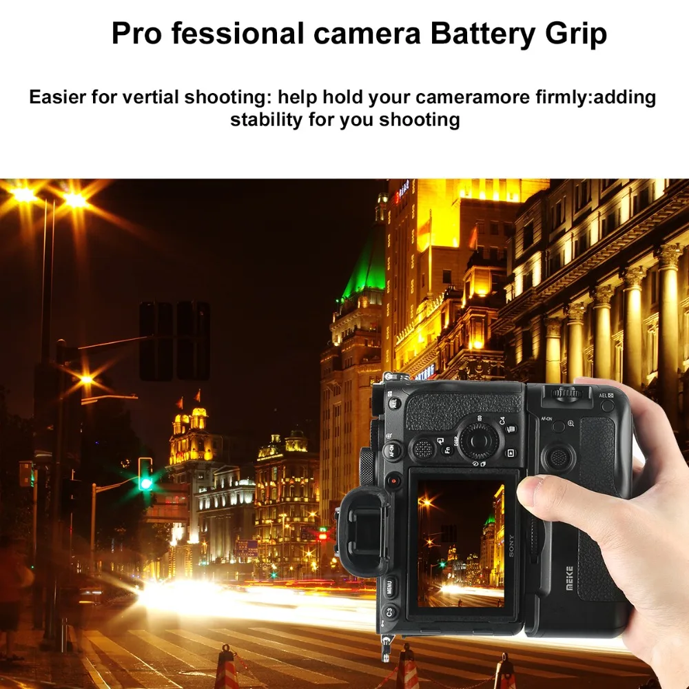 Meike MK-A7R IV Pro Vertical Battery Grip for Sony A7RIV A7IV A9II A7SIII A1 Camera as VG-C4EM with 2.4GHz Remote Remote Control