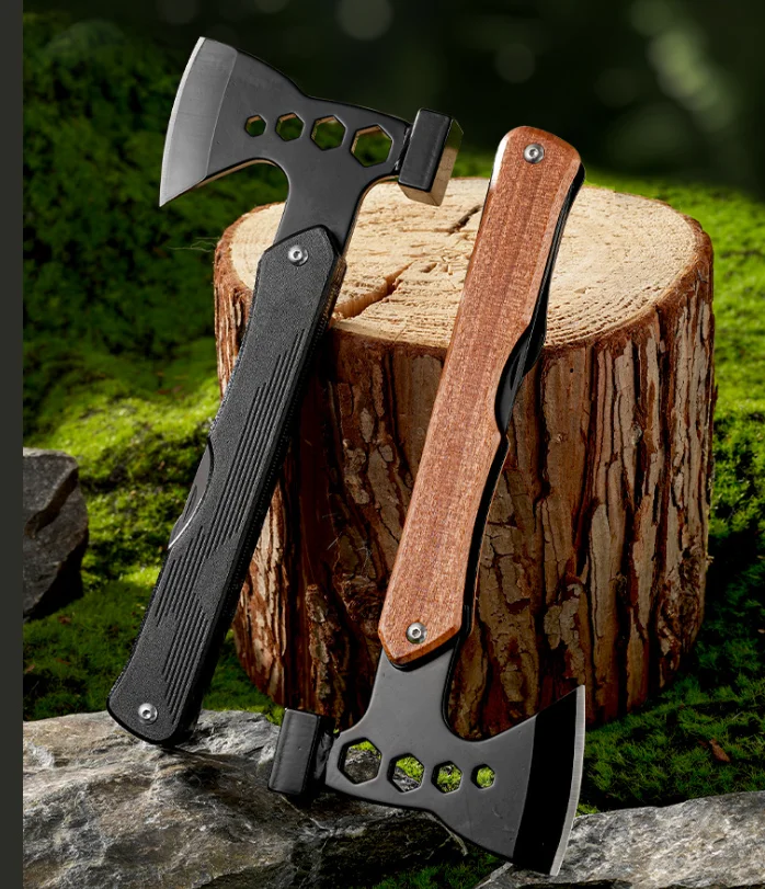 A Multi-functional Sturdy and Durable Hand-axe Tent Ground Nail Portable EDC Combination Tool for Outdoor Camping Survival