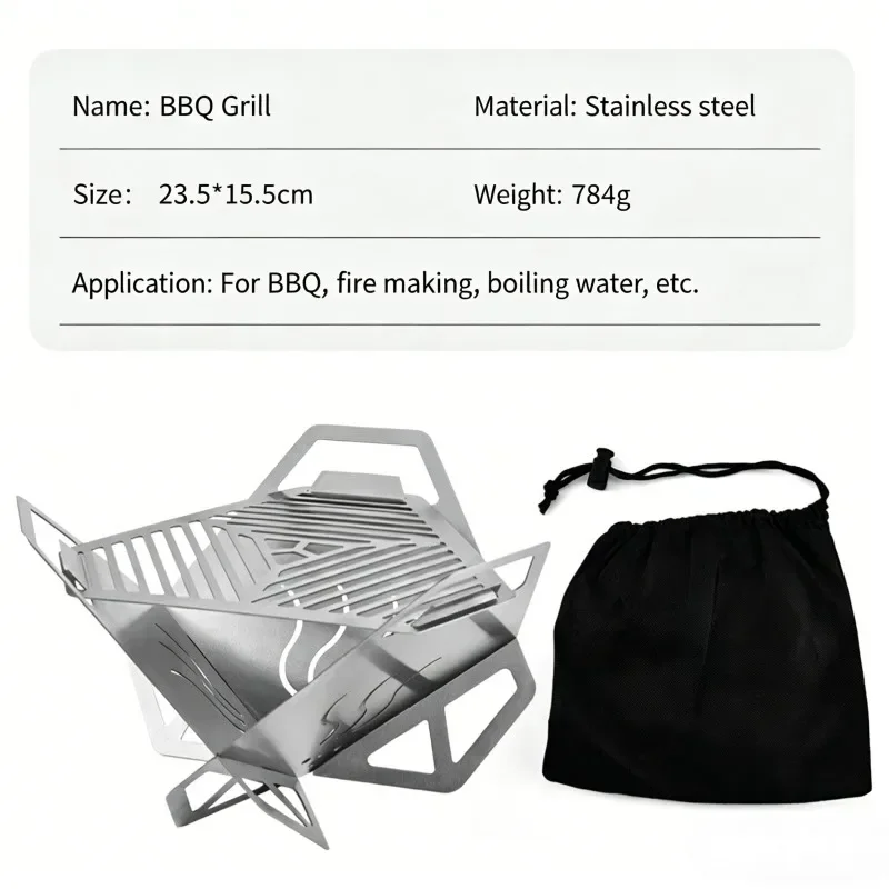 Foldable Stainless Steel BBQ Grill 6
