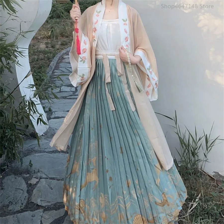 Tradycyjna sukienka Hanfu dla kobiet Starożytny chiński zestaw Hanfu Ponadgabarytowy kostium Cosplay Vintage Party Sukienka Hanfu