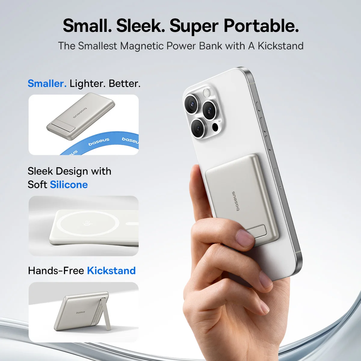 Baseus Qi2 Magnetic Power Bank With Kickstand PD 20W 5000mAh Portable  Wireless Fast Charging PowerBank For iPhone Samsung Xiaomi - AliExpress  202192403