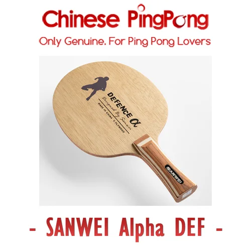 SANWEI Defense Alpha-raqueta de tenis de mesa, raqueta de madera de 5 capas, paleta de bate de Ping Pong, Original