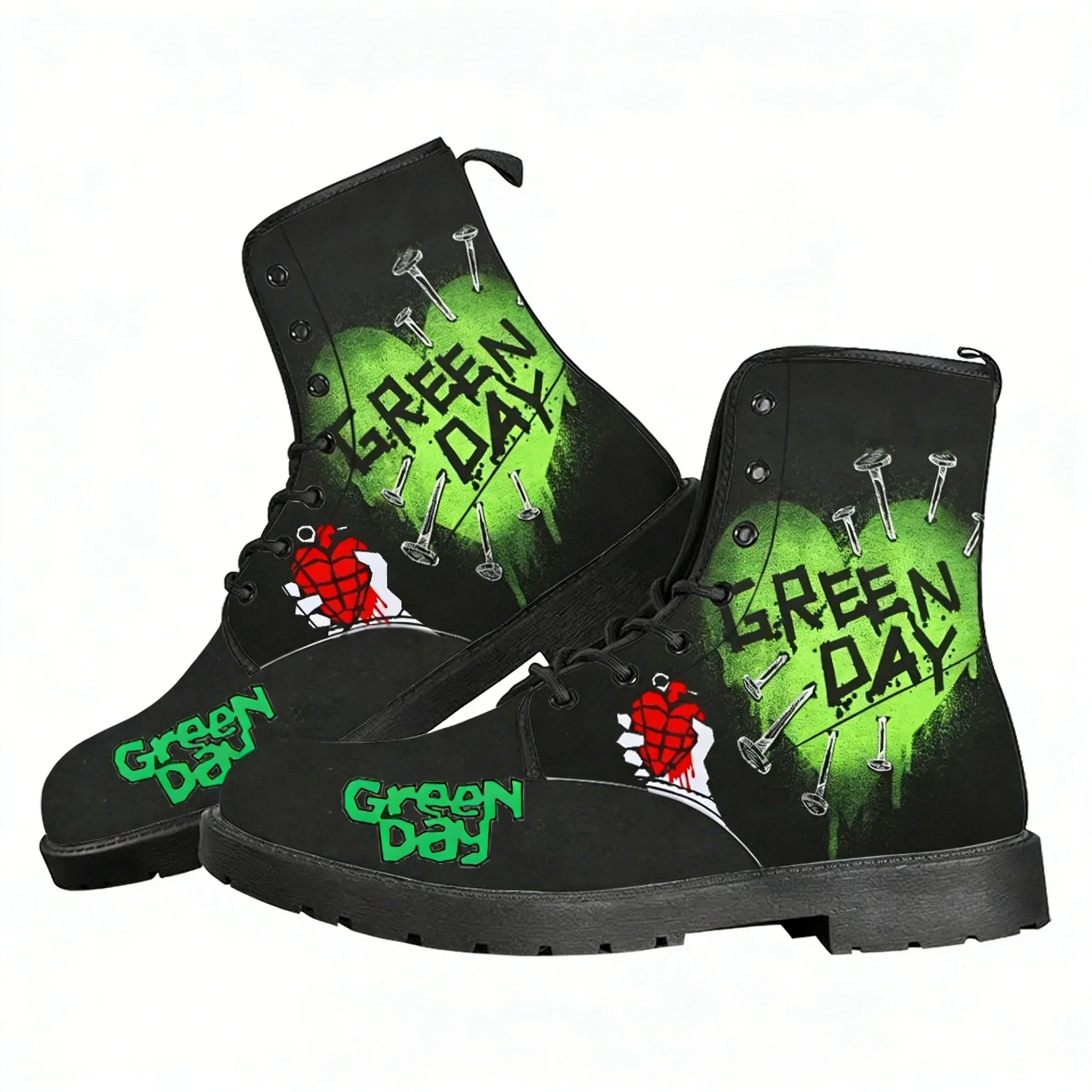 Green Day Pop Rock Band Casual Boots Mens Womens Teenager Shoes Retro Street 3D water proof Boot Outdoor Customize Made Boots