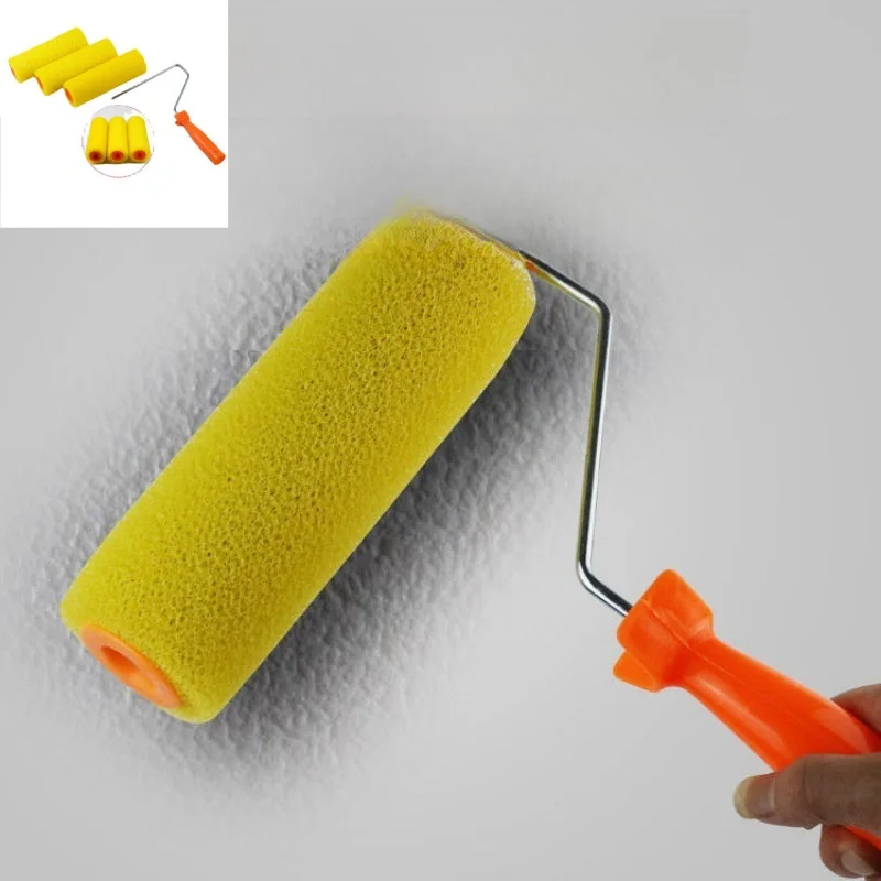 4/8inch Wall Paint Roller Brush Portable Sponge Painting Roller with Handle Roller Brush Paint Portable for Wall Painting Tool