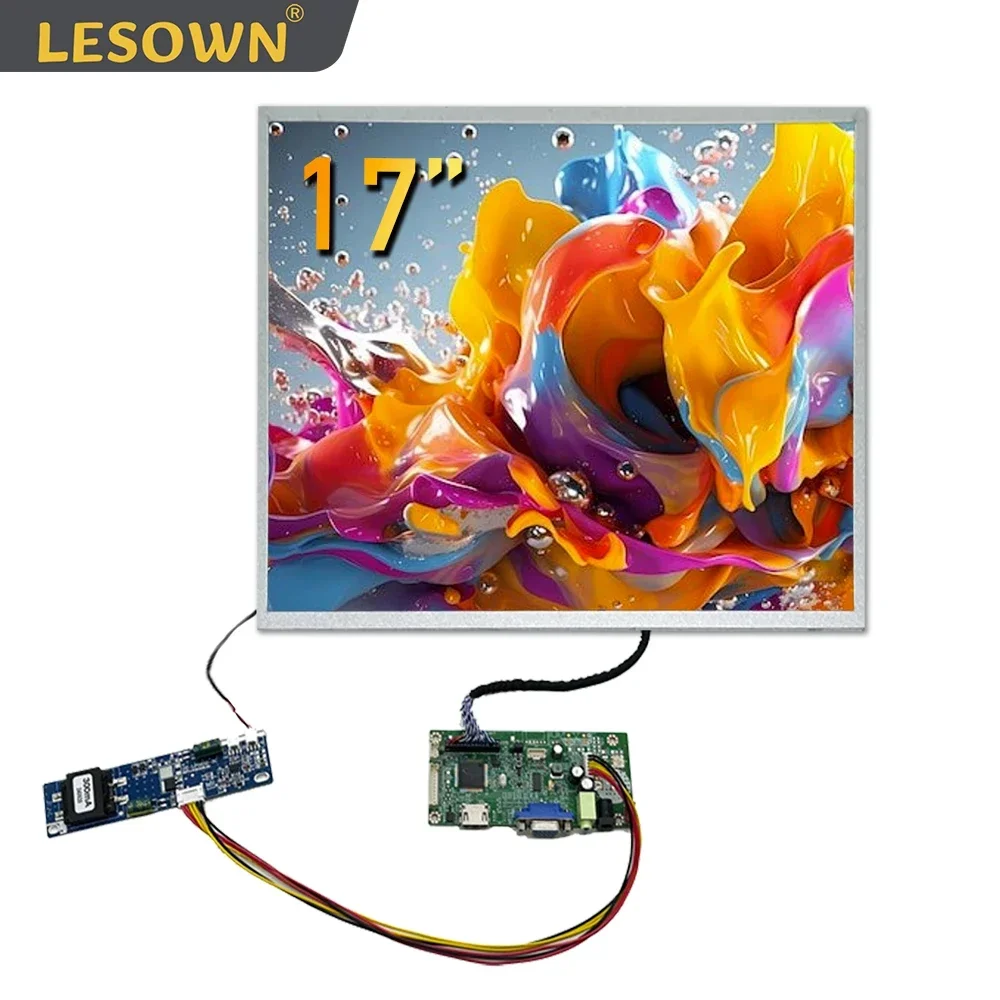 

LESOWN 1000 нит, высокая яркость, 17-дюймовый ЖК-экран 1280x1024 TN, HDMI-дисплей, совместимый с широким панельным модулем VGA для рисования