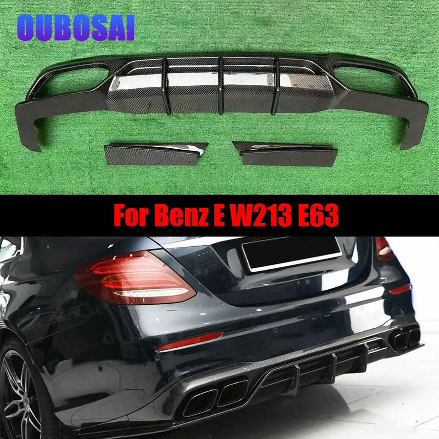 

For Mercedes Benz E Class W213 E63 E300 Carbon Fiber Back lip Car Rear Bumper Diffuser Rear Splitters Spoiler FD body kit