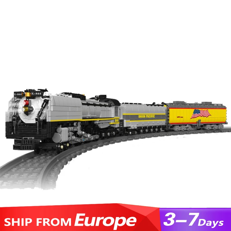 City Trains Technical MOC 12031 Union Pacific 844 Steam Locomotive Train Railway Model 3357PCS Building Blocks Brick Puzzle Toys