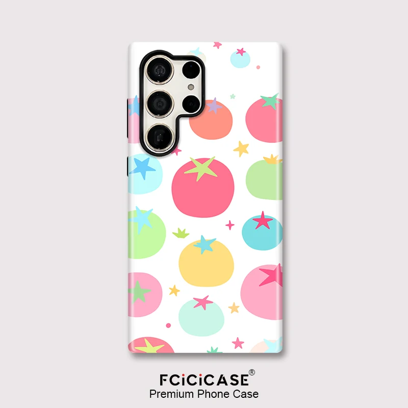 Fcicicase S26 Ultra Matte Phone Case For Samsung Galaxy S23+ S24 Plus S25 Ultra S20 FE A26 A56 S26 Edge Cartoon Fruits Cover