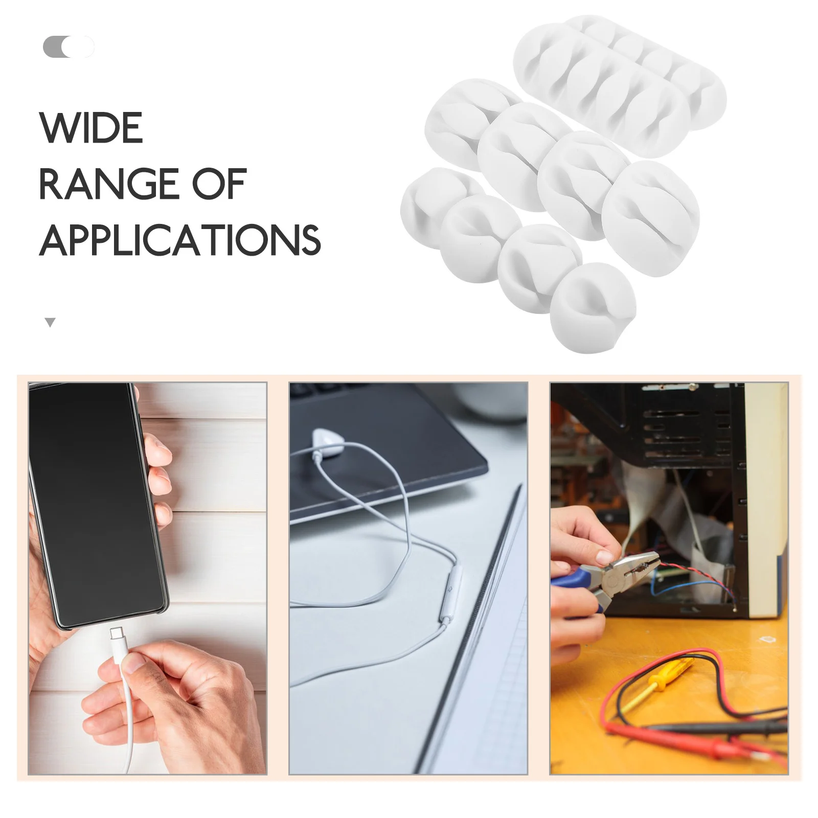 

10pcs Cable Wire Organizer Clip Plastic Cord Holder For Home Kitchen Desk Convenient Cable Management For Appliances Electric