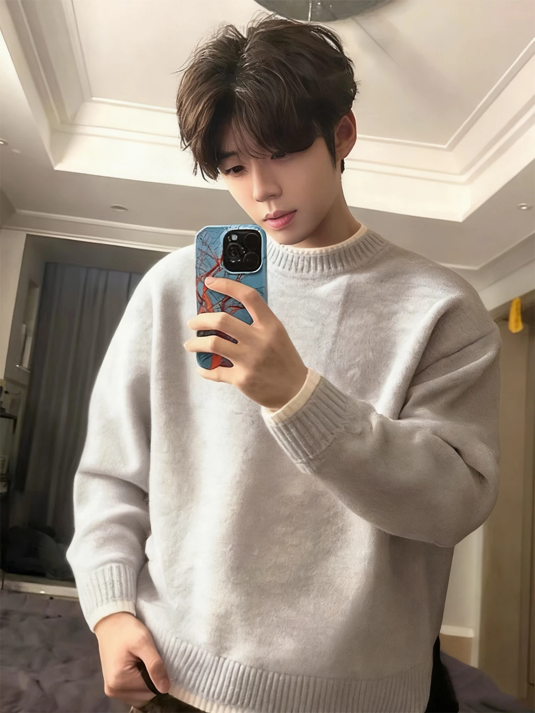 

Мужской зимний вязаный свитер Cleanfit с круглым вырезом, имитация двухслойности, свободный крой, удобный, с длинными рукавами