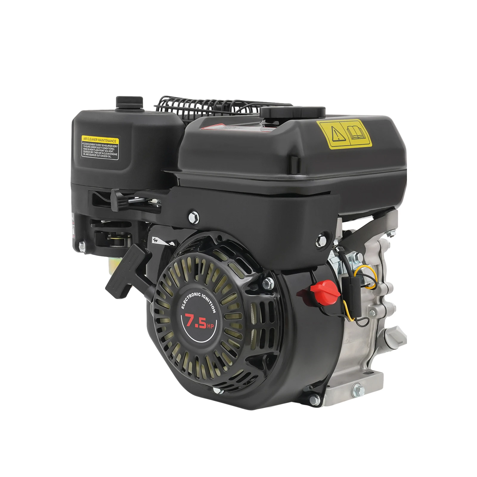 7.5HP 4-Stroke Horizontal Shaft Engine, Heavy Duty Cast Iron and Aluminum Construction for Generator Water Pump