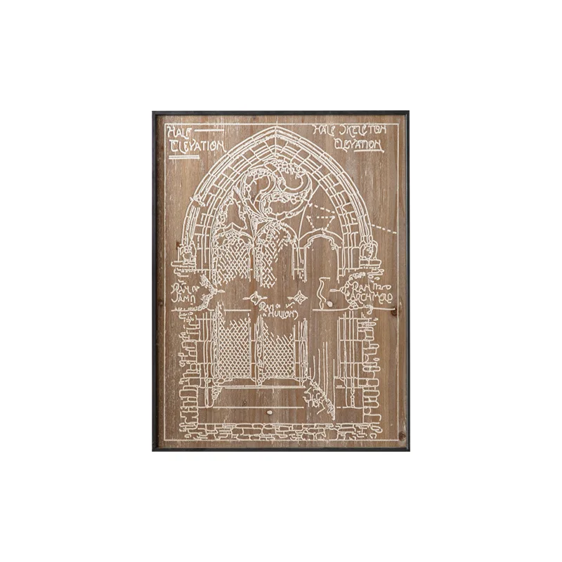 

American retro carved mural decoration living room entrance background wall decoration hanging paintings B & B