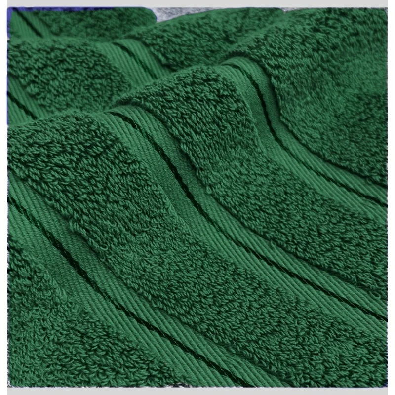 High Quality 100%Cotton Towel Set Bundle Solid Green Hand+Face+Bath Towel Soft Absorbent Washcloth For Hotel Home Gift 3pcs