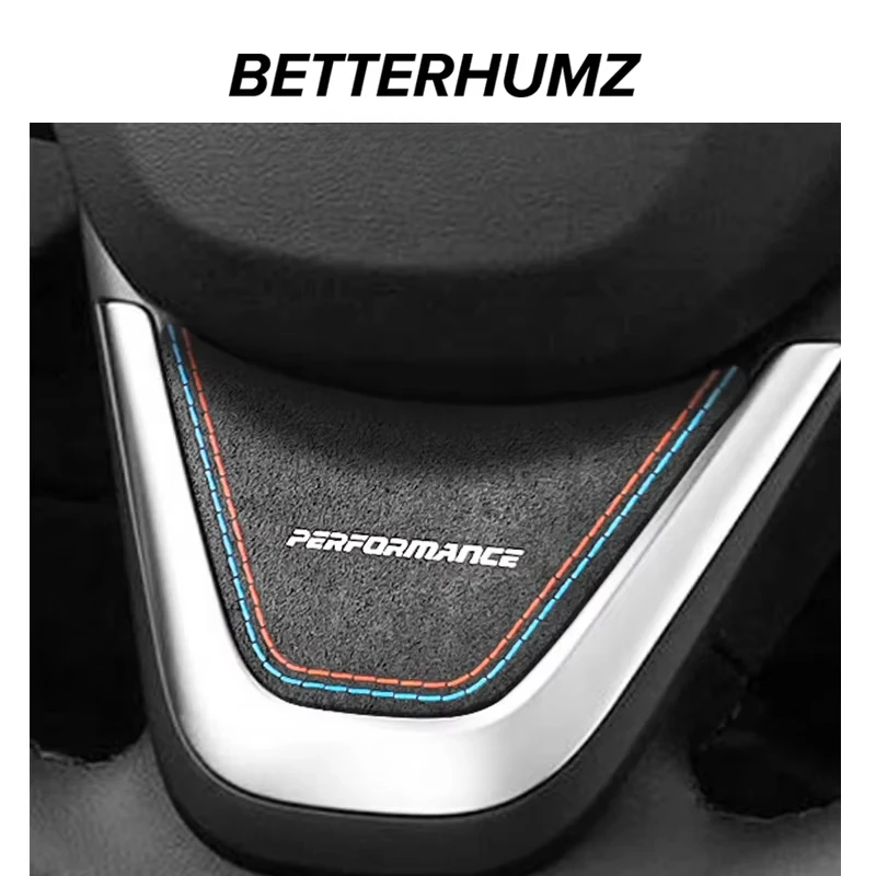 Betterhumz for BMW X1 F48 F45 F46 Series 2 Steering Wheel Sticker Trim Badge Car Interior Tuning Made of Alcantara Accessories