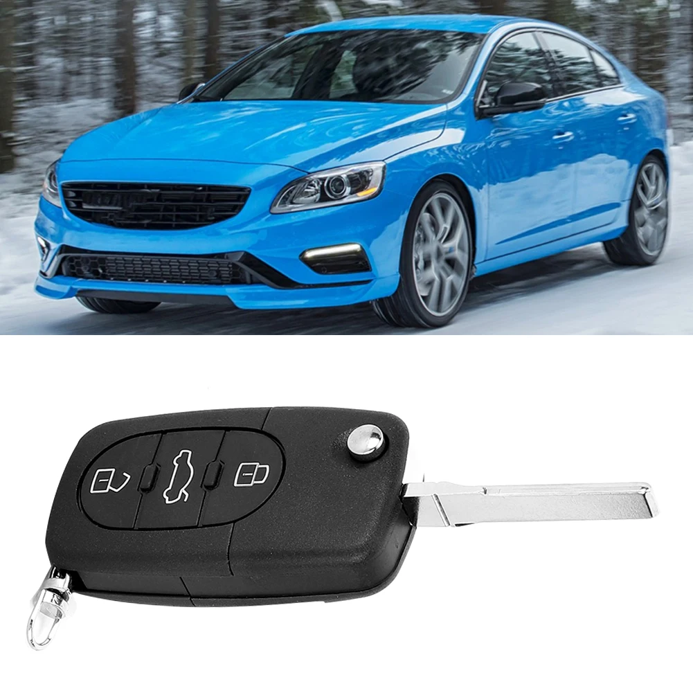 Car Remote Key Case Shell 3 Button Folding Key Fob Protective Case Vehicle Accessory Replacement For VOLVO S60 S80 V70 XC70 XC90