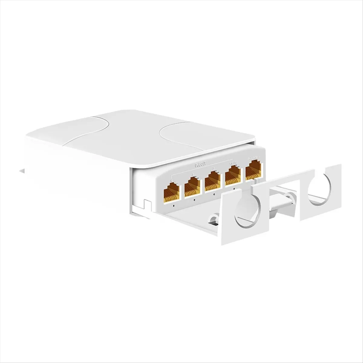 L63A New 4-Port IP55 Outdoor Waterproof POE Repeater 1000Mbps 1 to 4 Network Switch PoE Extender for IP Cameras 1000M