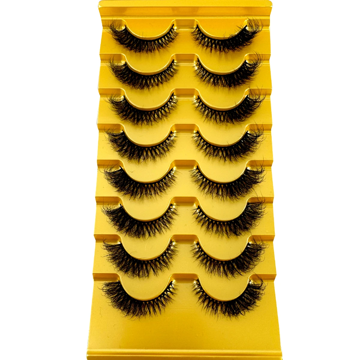 New 8 pairs Cat eye Eyelashes 3D Natural False Lashes 5d Fluffy Soft Cross Manga Lashes Wispy Natural Eyelash Extension Makeup