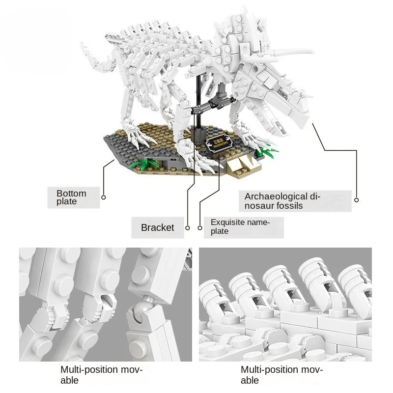 Bloques de construcción de dinosaurio que brilla en la oscuridad, Triceratops Rex, Pterodáctilo, Stegosaurus, modelo de ensamblaje, juguetes de rompecabezas ensamblados para niños