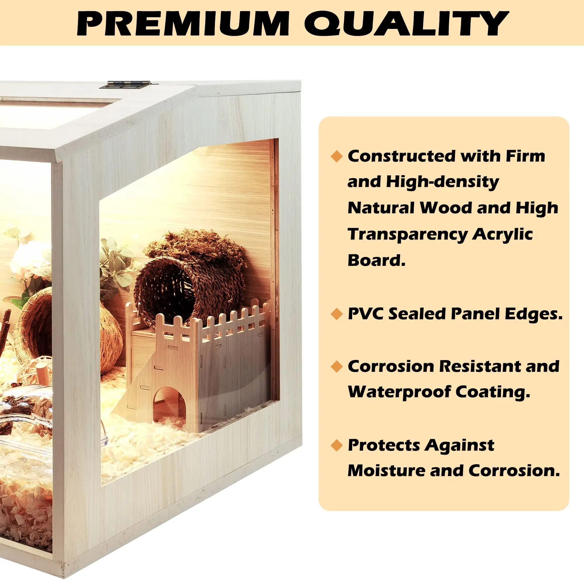 Solid Built Openable Top With Acrylic Sheets Chewproof Large Hamster Cages Habitats