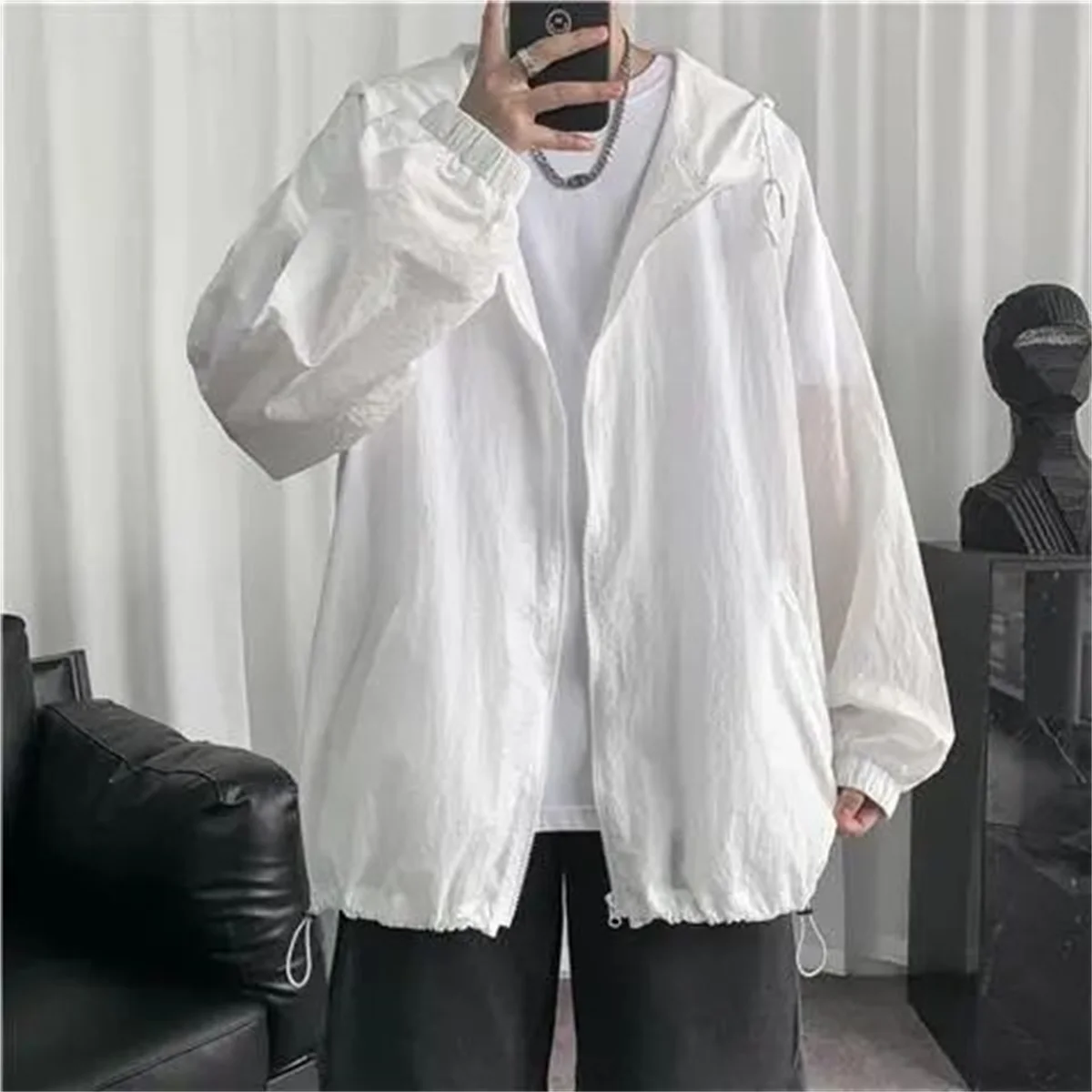 Men's Fashion New Clothing Modest Cover Up Summer Lightweight Breathable Loose Fit Outdoor Office Appropriate Sun Protection