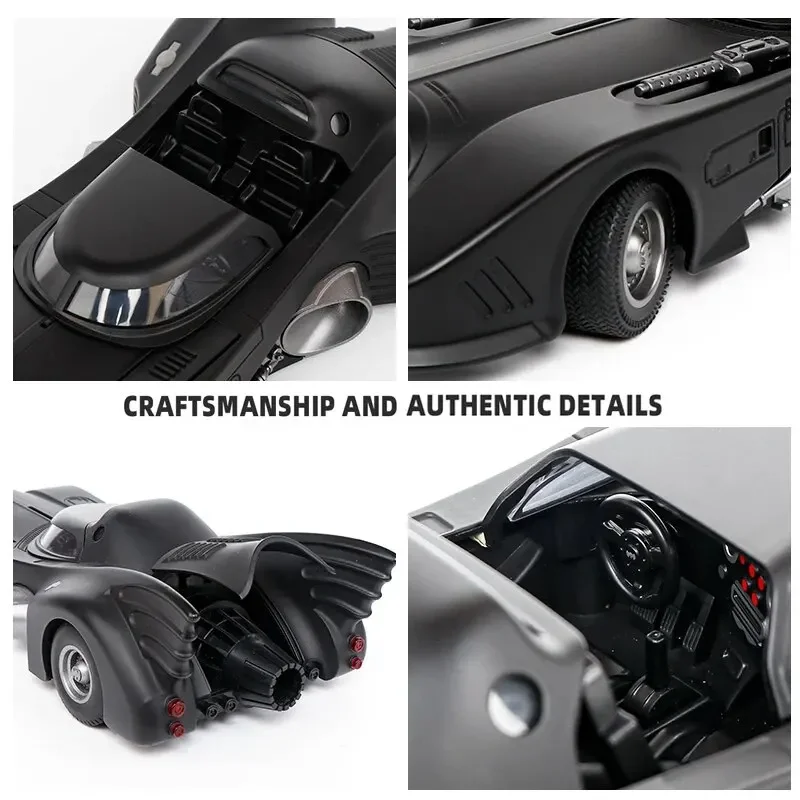 1:18 1989 Batmobile  Classic Movie Car Alloy Batmobile Bat Sports Car Model Diecast Metal Toy Racing Car Model Sound Light S