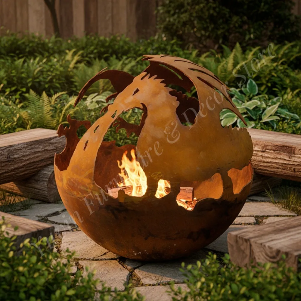Camping Round Fire Ball for Patio Backyard Garden