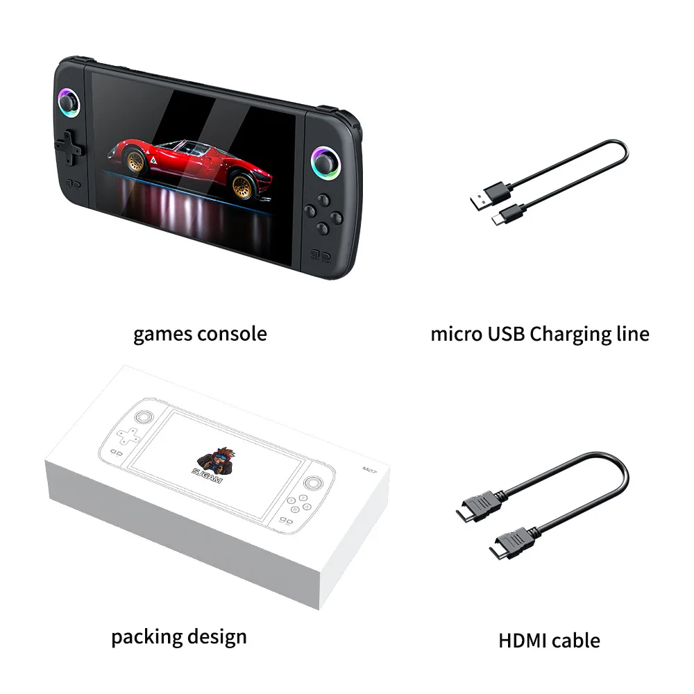 M27 Handheld Game Console 7 Inch 4K High Definition 3D Large Screen Game Console Retro Nostalgic PSP Arcade