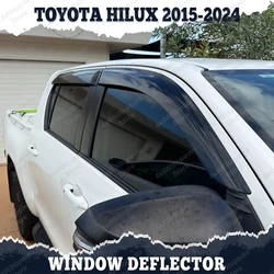 Venster Vizier Voor Toyota Hilux Revo SR 2015-2023 Rook Zwarte Zon Regen Deflector Guard Weathershield Dubbele Cabine Auto accessoires