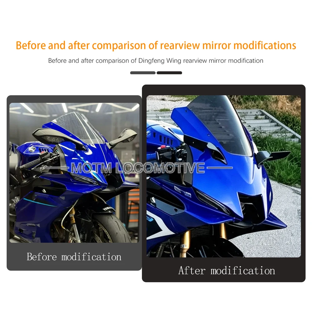 FOR Yamaha YZF R9 Motorcycle Modified Wind Deflector Rearview Mirror Blade Racing Reflective Mirror 2025 2026