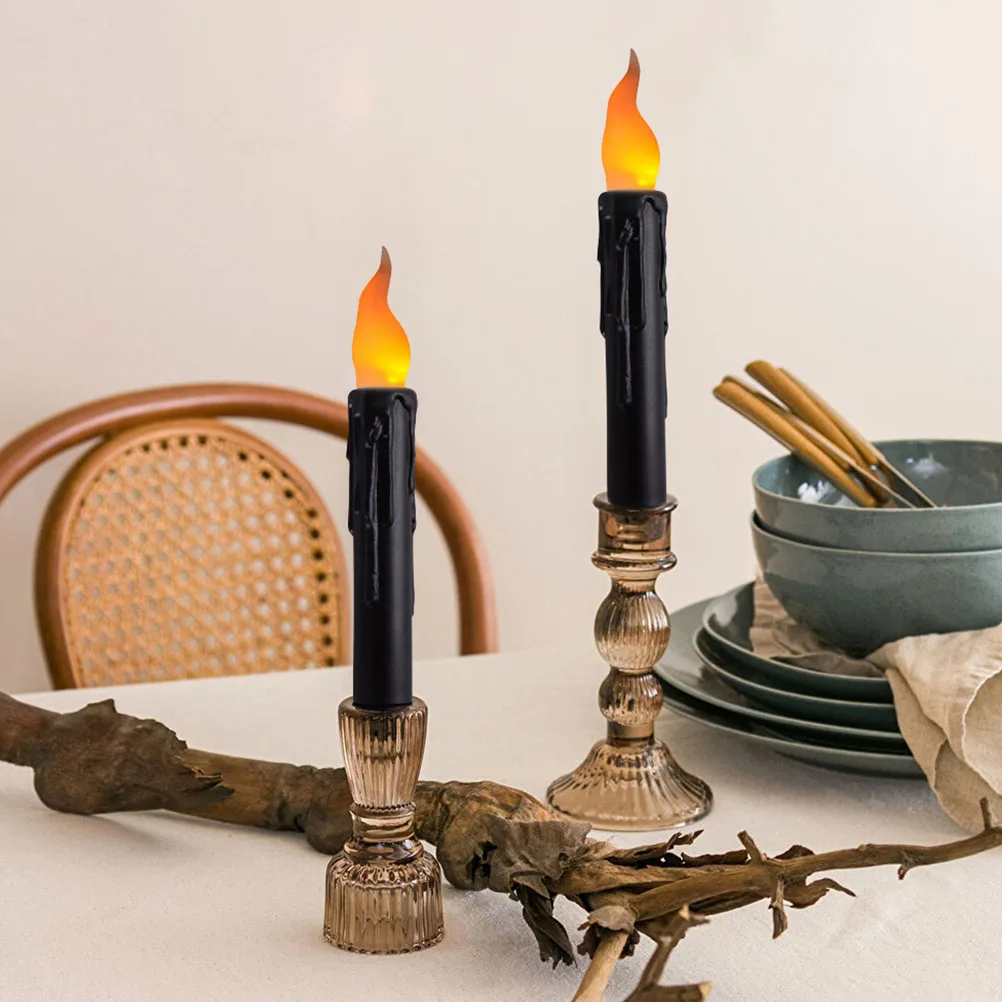 

6pcs Led Taper Candles Flameless Operated Candlesticks Party Wedding Decoration Durable Electric Candles Garden Tools