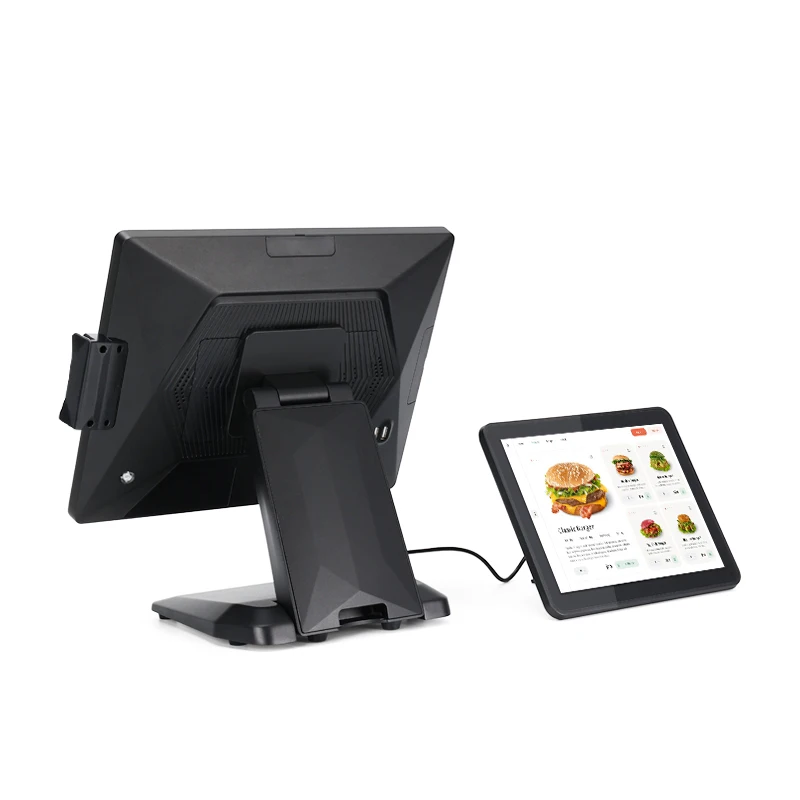 Wholesale Dual Screen POS Systems MatsudaPOS ST8800 15inch Modular All-in-One Dual Screen POS Machine With MSR & 9.7inch Display