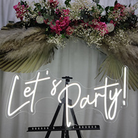 Let's Party  Neon Sign Wedding Decoration LED neon light for Birthday Party Bar Wedding Engagement  Room Decoration Neon Light